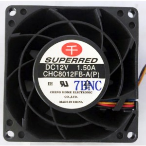 SUPERRED CHC8012FB-A 12V 1.5A 4wires Cooling Fan