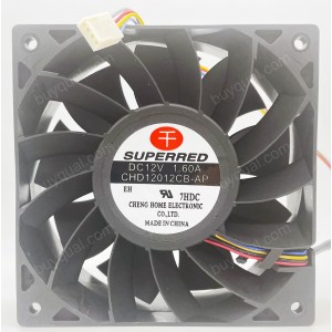 SUPERRED CHD12012CB-AP 12V 1.60A 4wires Cooling Fan