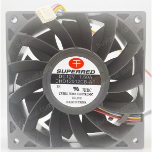 SUPERRED CHD12012CB-AP 12V 1.60A 4wires Cooling Fan