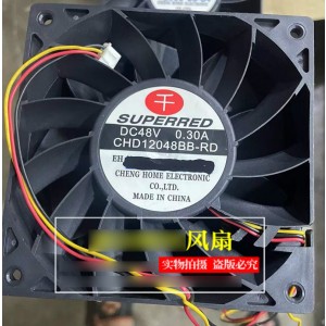 SUPERRED CHD12048BB-RD 48V 0.30A 3wires cooling fan