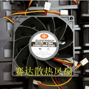 SUPERRED CHD9212BB-OA 12V 0.58A 3wires cooling fan