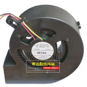 TOSHIBA CL-8028L-12 12V 260mA 3 wires Cooling Fan