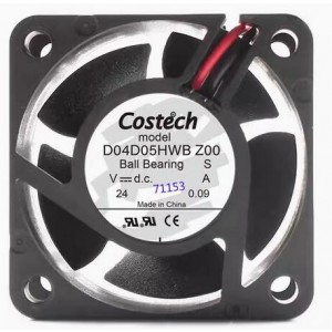 COSTECH D04D05HWBZ00 24V 0.09A 2wires Cooling Fan
