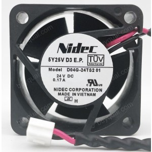 Nidec D04G-24TS2 01 24V 0.17A 2wires Cooling Fan - New