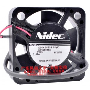 NIDEC D04X-05TS4 5V 0.09A 2wires Cooling Fan