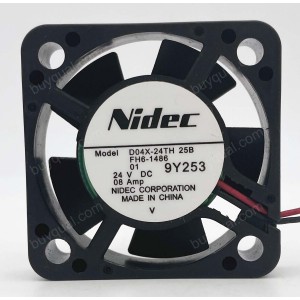 Nidec D04X-24TH 25B 24V 0.08A 2wires 3wires cooling fan