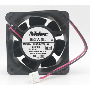 Nidec D06A-24TS8 01 24V 0.15A 2wires Cooling Fan