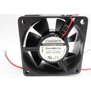 costech D06A05HWSA00 24V 0.15A 2wires Cooling Fan 