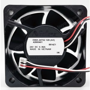 Nidec D06K-24TS2 24V 0.06A 3wires Cooling Fan