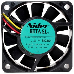 Nidec D06R-05TM 12H1 5V 0.34A 3wires Cooling Fan 