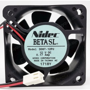 Nidec D06T-12PU D06T-12PUA 12V 0.17A 2wires 3wires Cooling Fan