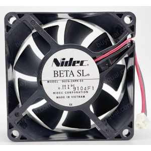 Nidec D07A-24PH 24V 0.11A 2wires Cooling Fan