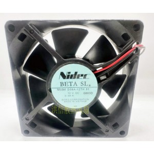 Nidec D08A-12TH 12V 0.09A 2wires Cooling Fan 