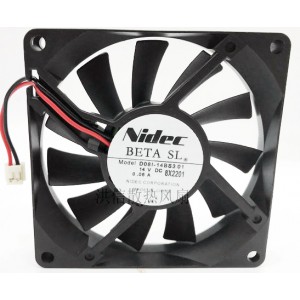 NIDEC D08I-14BS3 01 14V 0.06A 2wires Cooling Fan 