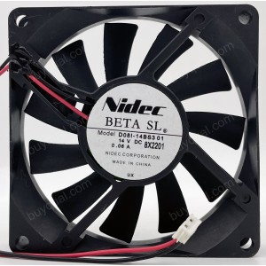 NIDEC D08I-14BS3 D081-14BS3 14V 0.06A 2wires Cooling Fan 