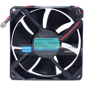 Nidec D08K-24PU 08(AX) 24V 0.13A 2wires Cooling Fan