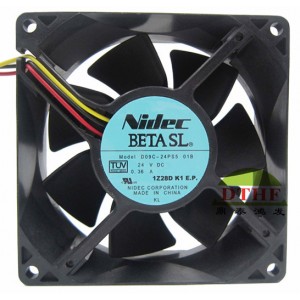 NIDEC D09C-24PS5 D09C-24PS501B 24V 0.36A 3wires Cooling Fan