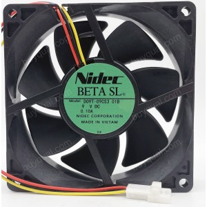 Nidec D09T-09CS3 01B 9V 0.10A 3wires Cooling Fan