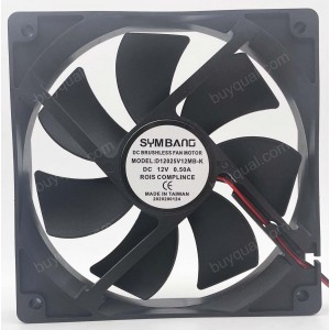 SYMBANG D12025V12MB-K 12V 0.50A 2wires Cooling Fan 