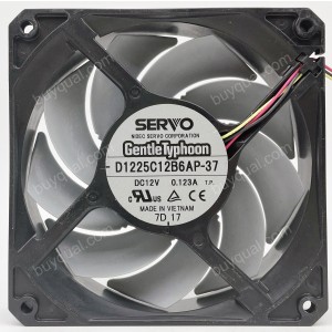 SERVO D1225C12B6AP-37 12V 0.123A 3wires Cooling Fan 