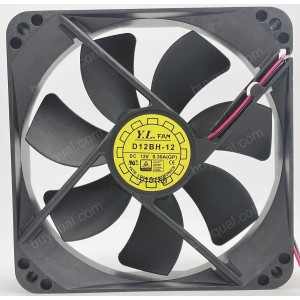 YATE LOON D12BM-12 D12BH-12 D12SH-12 12V 0.3A 2wires Cooling Fan