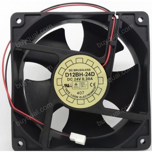 YATE LOON D12BH-24D D12BM-24D 24V 0.3A 2wires Cooling Fan