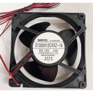 SERVO D1350X12CXXZ-18 12V 0.33A 2wires Cooling Fan