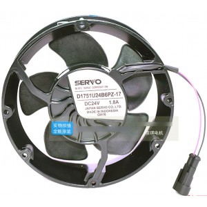 SERVO D1751S24B6CZ-17 24V 1.8A 2wires Cooling Fan