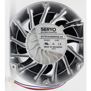 SERVO D1751S48B6KQ-14 48V 0.80A 4wires Cooling Fan 