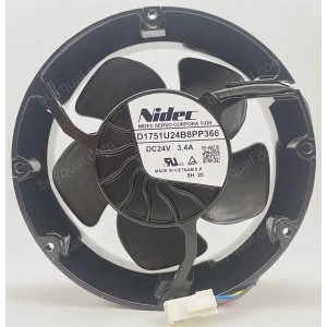 NIDEC D1751U24B8PP366 D1751U24B8CP377 24V 3.4A 4wires Cooling Fan - Original New