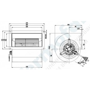 Ebmpapst D2D146-AA24-23 M2D068-EC 230/400V 0.72/0.38A 265/250W 9wires Cooling Fan - New