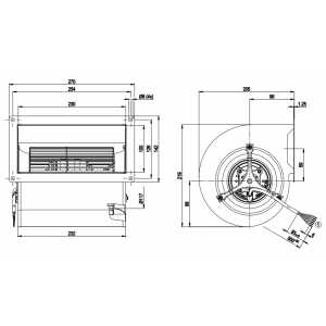 Ebmpapst D2E146-AP43-B4 230V 1.08/1.2A 245/270W Cooling Fan with TOP - New