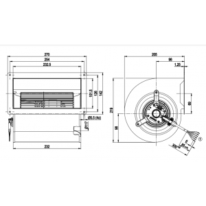Ebmpapst D2E146-AP47-F8 M2E068-EC 230V 1.31/1.45A 300/330W 6wires Cooling Fan - New