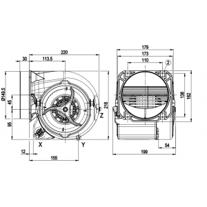 Ebmpapst D2E146-HT67-01 230V 1.55/1.75A 355/400W Cooling Fan - Original New