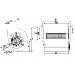 Ebmpapst D3G146-AL02-14 200-240V 1.35A 165W 7wires Cooling Fan