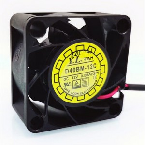 YATE LOON D40BM-12C 12V 0.50A 2 wires Cooling Fan