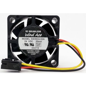 TOSHIBA D43M24-02A 24V 50MA 3wires Cooling Fan