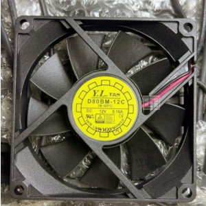 Yate Loon D80BM-12C 12V 0.21A 2wires cooling fan
