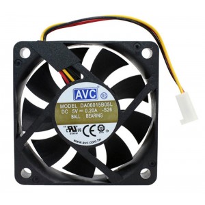 AVC DA06015B05L 5V 0.20A 3 wires Cooling Fan