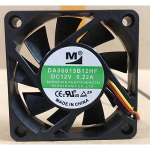 M DA06015B12HF 12V 0.22A 3wires Cooling Fan