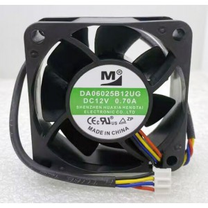 M DA06025B12UG 12V 0.70A 4wires Cooling Fan