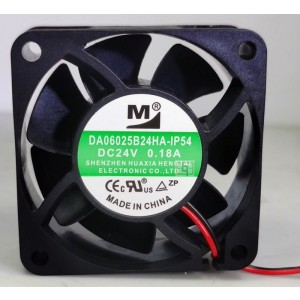 M DA06025B24HA DA06025B24HA-IP54 24V 0.18A 2wires Cooling Fan