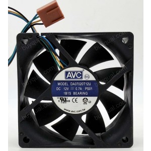 AVC DA07020T12U 12V 0.7A 4wires Cooling Fan