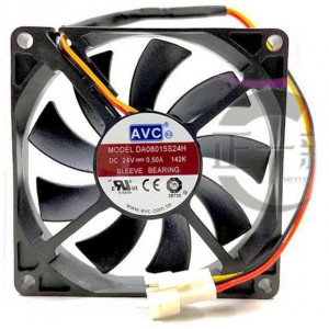 AVC DA08015S24H-142K 24V 0.50A 3wires Cooling Fan