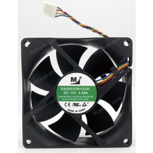 M DA08025B12UH 12V 0.50A 4wires Cooling Fan