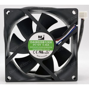 M DA08025B12XH 12V 0.40A 4wires Cooling Fan 