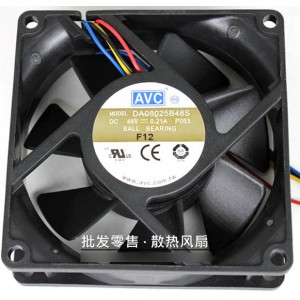 AVC DA08025B48S 48V 0.21A 4wires cooling fan
