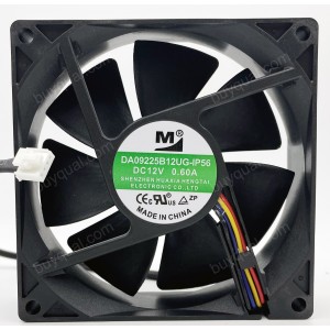 M DA09225B12UG DA09225B12UG-IP56 12V 0.60A 4wires Cooling Fan