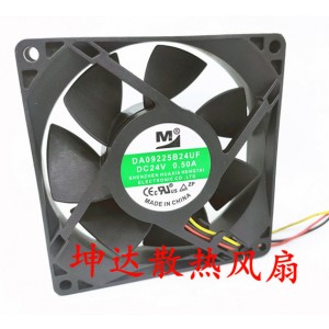 M DA09225B24UF 24V 0.5A 3wires Cooling Fan