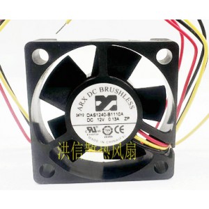 ARX DAS1240-B1110A 12V 0.13A 3wires Cooling Fan 
